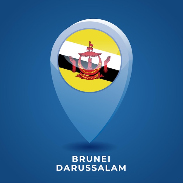 Brunei darussalam pin-lokalisierungsvektor-design