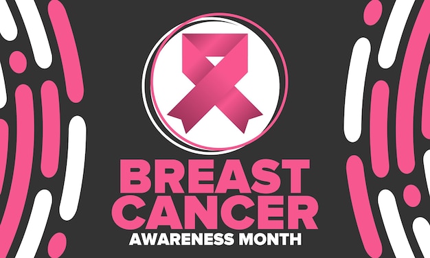 Brustkrebs-Bewusstseinsmonat Pink Oktober Pinkes Band Frauengesundheit Weibliche Krankheiten Vektor