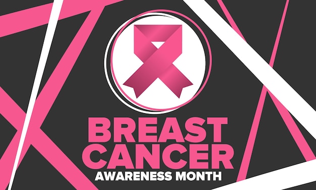 Brustkrebs-Bewusstseinsmonat Pink Oktober Pinkes Band Frauengesundheit Weibliche Krankheiten Vektor