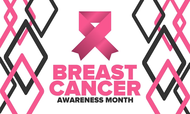 Brustkrebs-Bewusstseinsmonat Pink Oktober Pinkes Band Frauengesundheit Weibliche Krankheiten Vektor