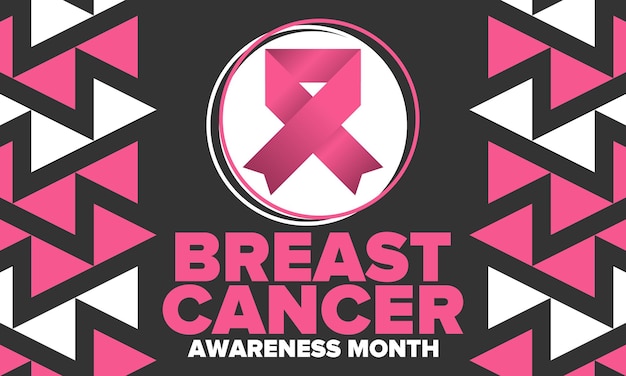 Brustkrebs-Bewusstseinsmonat Pink Oktober Pinkes Band Frauengesundheit Weibliche Krankheiten Vektor
