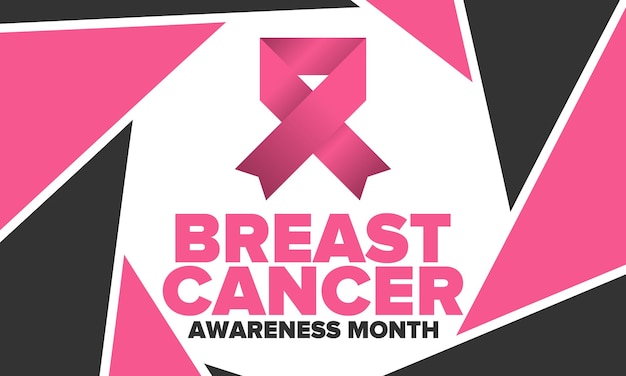 Brustkrebs-Bewusstseinsmonat Pink Oktober Pinkes Band Frauengesundheit Weibliche Krankheiten Vektor