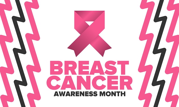 Brustkrebs-Bewusstseinsmonat Pink Oktober Pinkes Band Frauengesundheit Weibliche Krankheiten Vektor