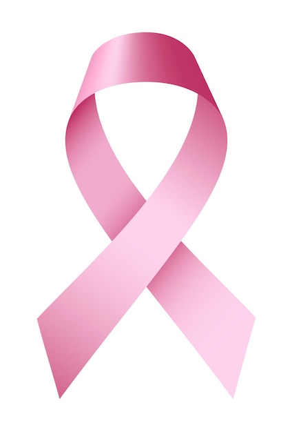 Vektor brustkrebs-ribbon-symbol realistische illustration von brustkrebssymbol-vektor-symbole für webdesign, isoliert auf weißem hintergrund
