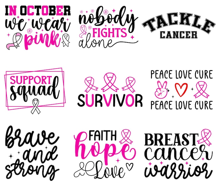 Vektor brustkrebs svg design krebsbewusstsein svg pink bewusstsein band svg krebsbekämpfung svg
