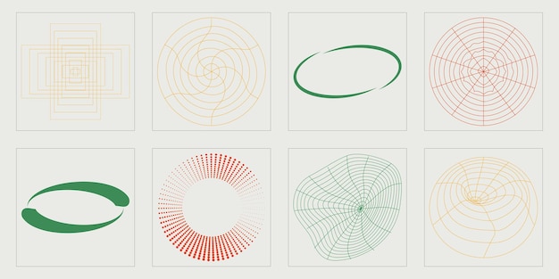 Brutalismus formt trendige geometrische postmoderne Figuren Cyberpunk-Elemente