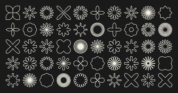Brutalistische geometrische Formen symbolisieren einfache primitive Elemente und Formen Bauhaus retro Design trendy