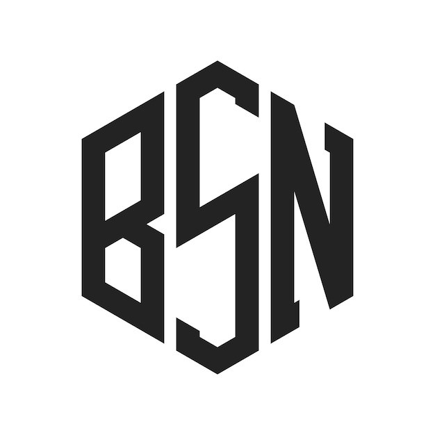 BSN-Logo-Design Anfangsbuchstaben BSN-Monogramm-Logo in Hexagonform
