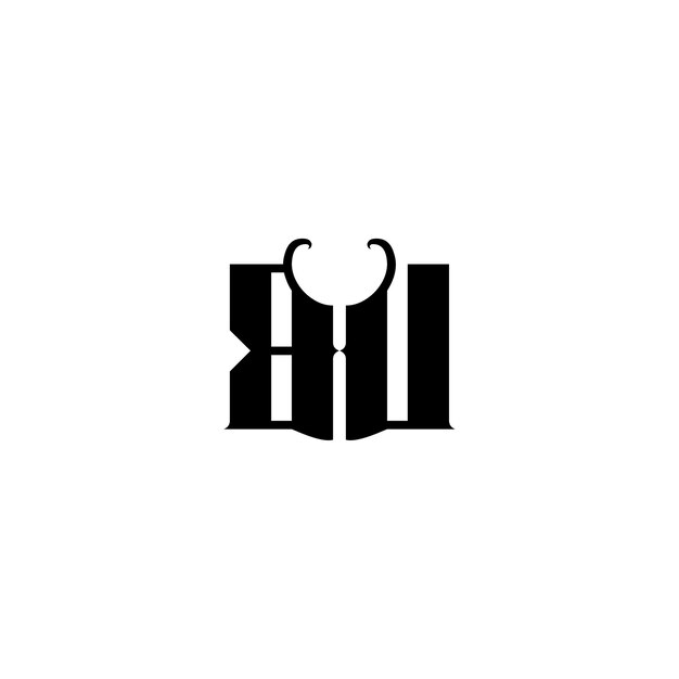 BU Monogramm Logo Design Buchstabe Text Name Symbol Monochrome Logo Alphabet Zeichen Einfaches Logo