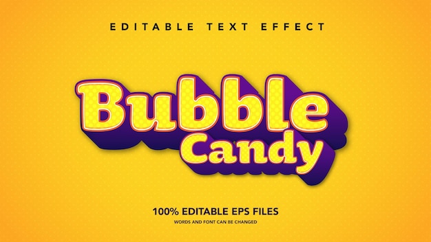 Bubble candy 3d-texteffektvorlage