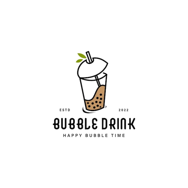 Bubble-drink-vintage-logo-design