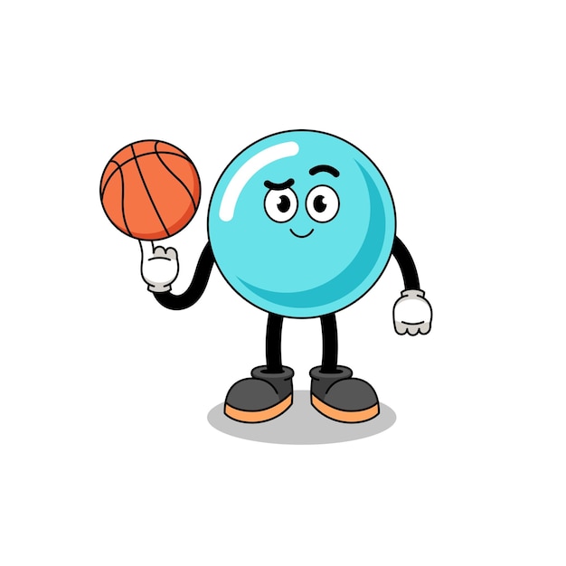 Bubble illustration als basketballspieler