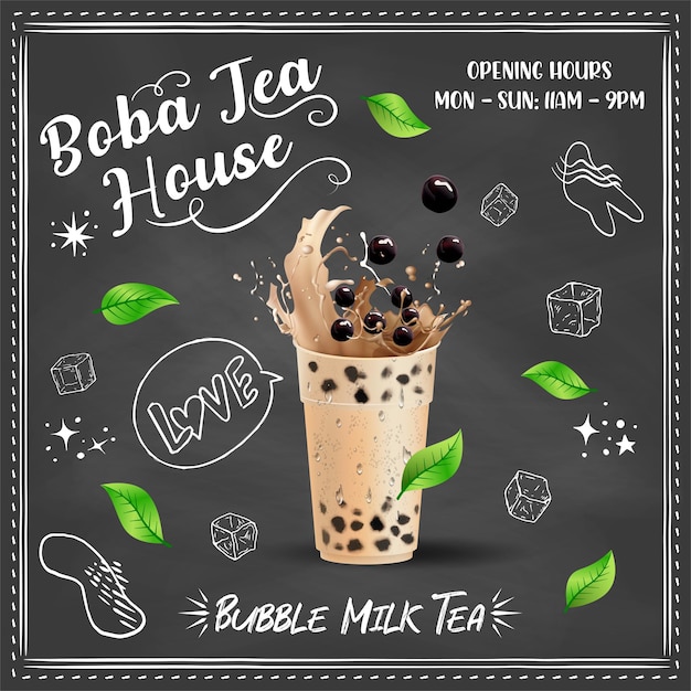 Bubble milch tee perlenmilch tee verschiedene arten von boba yummy getränken