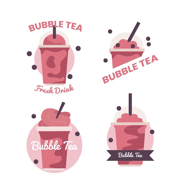 Bubble tea logo sammlung