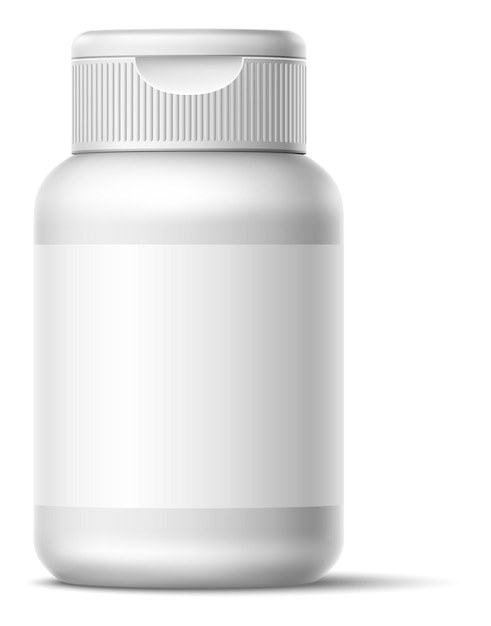 Bubblegum-flasche realistische kaugummi-pads-verpackung geschlossenes glas mit leerem etikett und deckel zahnhygiene erfrischende und aufhellende süßigkeiten-fläschchen vektor-kaukissen-paket-mockup