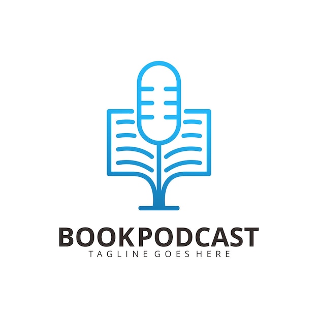Buch-podcast-logo-design-vorlage