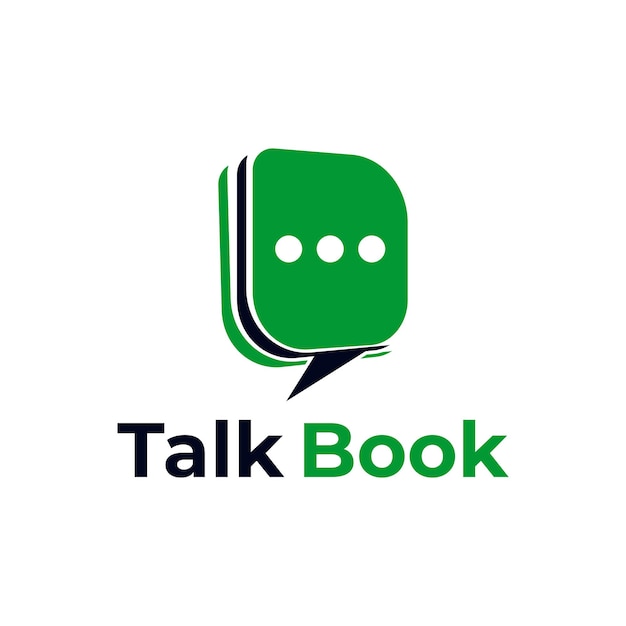 Buch-talk-chat-logo-design-vorlage