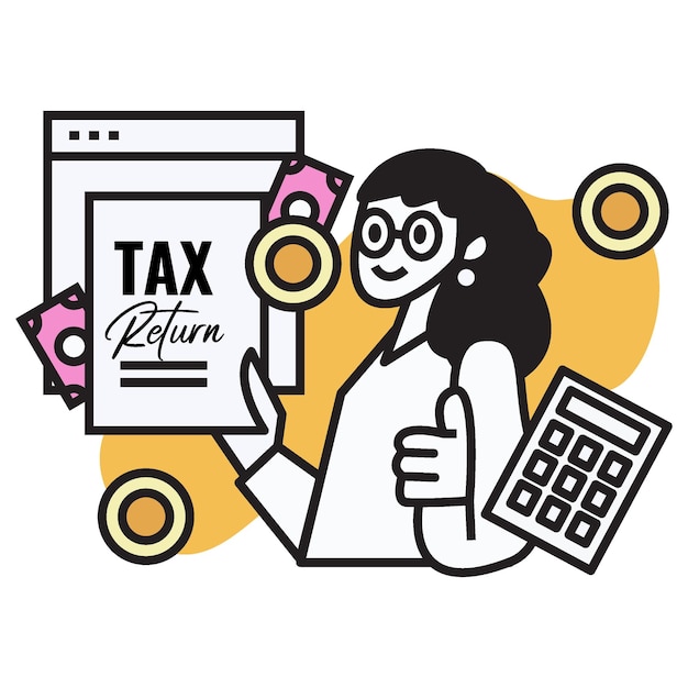 Buchhalterin mit Online-Plattform für Steuererklärungen