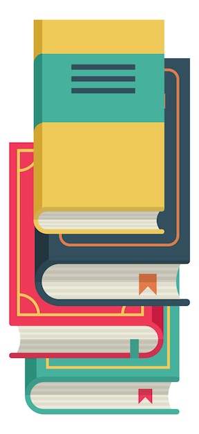 Buchhandlungsstapelsymbol Draufsicht auf den Bücherstapel
