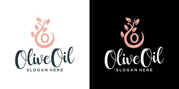 Buchstabe 0 olivenöl logo-design