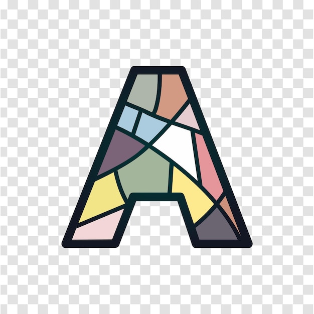 Buchstabe a abstraktes, farbenfrohes geometrisches logo