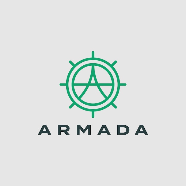 Buchstabe a für armada ship-logo-design