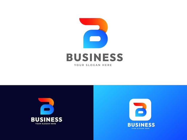 Buchstabe A-Logo-Set mit geometrischem Verlaufsdesign