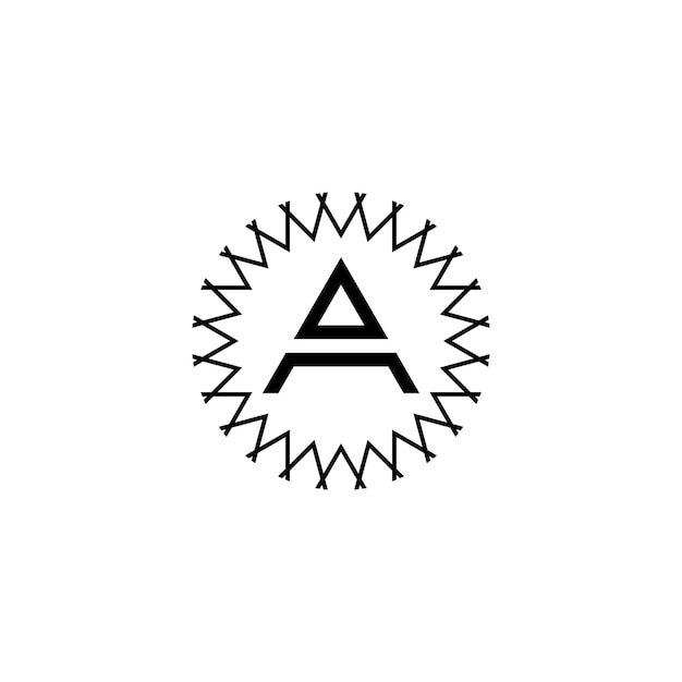 Buchstabe A minimalistisches Logo-Design mit Kreisform