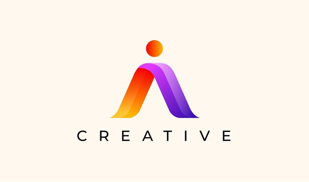 Buchstabe A People Logo Vektorbild