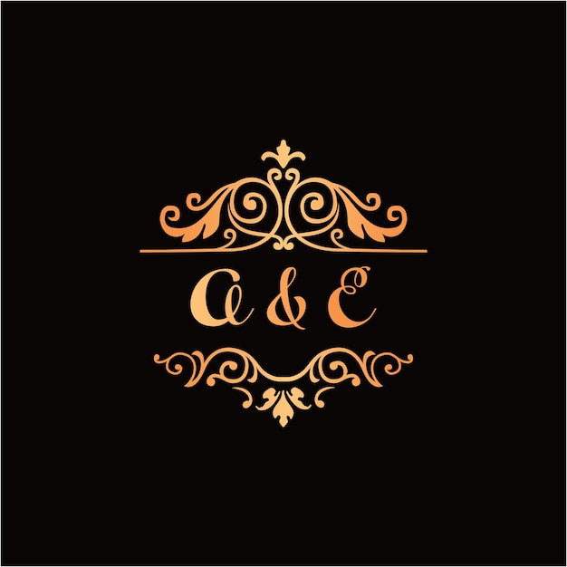 Buchstabe ac initialen hochzeit logo illustration