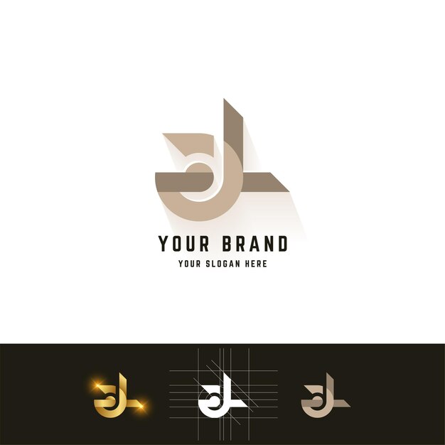 Buchstabe aL- oder aJL-Monogramm-Logo mit Rastermethode-Design