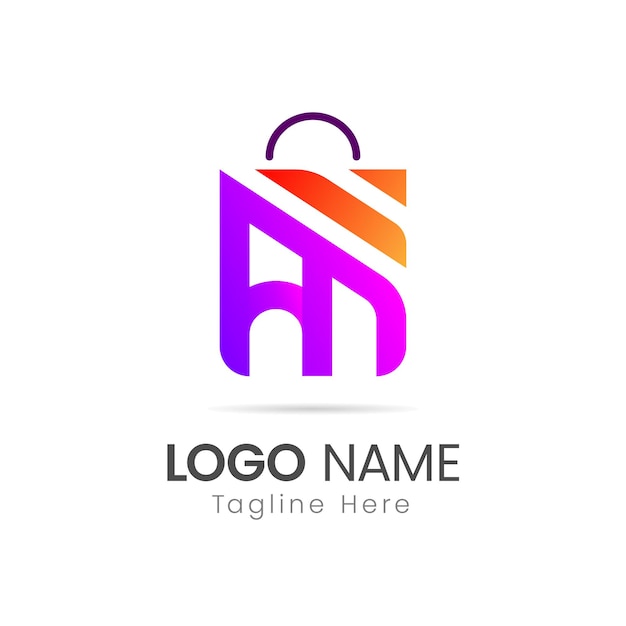 Buchstabe AM Einkaufstasche E-Commerce Creative Logo Vorlage