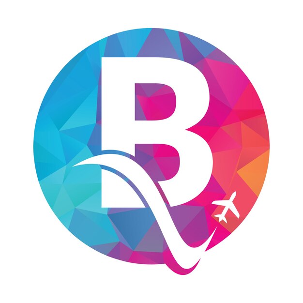 Buchstabe b air travel logo design-vorlage b buchstabe und flugzeug-logo-design-icon-vektor