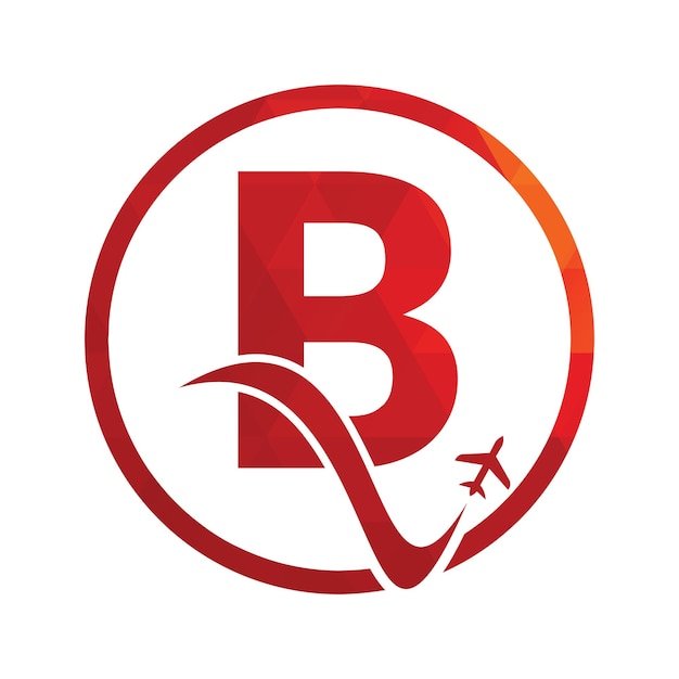 Buchstabe b air travel logo design-vorlage b buchstabe und flugzeug-logo-design-icon-vektor