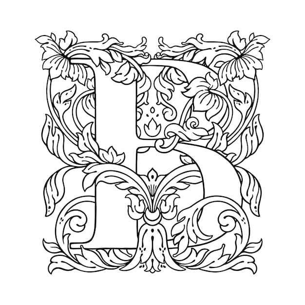 Buchstabe b blumenverzierung monogramm