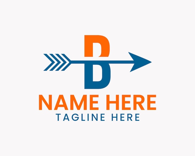 Buchstabe B Bogen und Pfeil-Logo-Design
