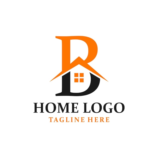 Buchstabe b haus logo design vorlage inspiration, vektorillustration.