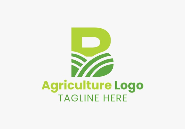 Buchstabe B Landwirtschaftslogo. Landwirtschafts-Farm-Logo basierend auf Alphabet