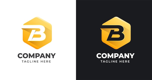 Buchstabe b logo design vorlage mit geometrischen form stil