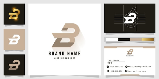 Buchstabe B oder ZB-Monogramm-Logo mit Visitenkarten-Design