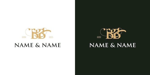 Buchstabe bb name hochzeitseinladung logo vorlage