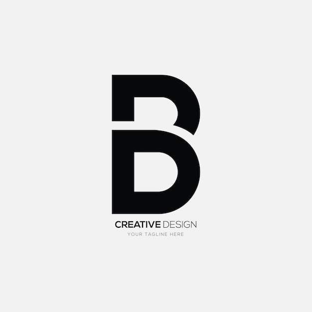 Buchstabe BD Strichzeichnungen kreatives Logo-Design