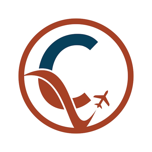 Vektor buchstabe c air travel logo design-vorlage c-brief und flugzeug-logo-design-icon-vektor