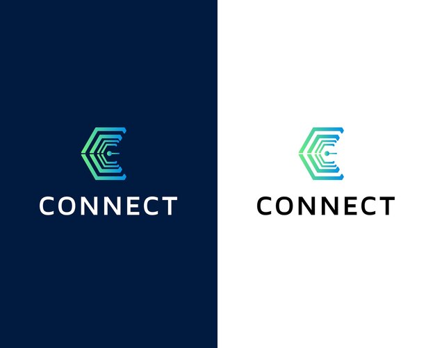 Buchstabe c logo design mit verbinden