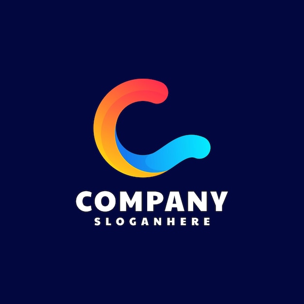 buchstabe c logo design mit voller farbe