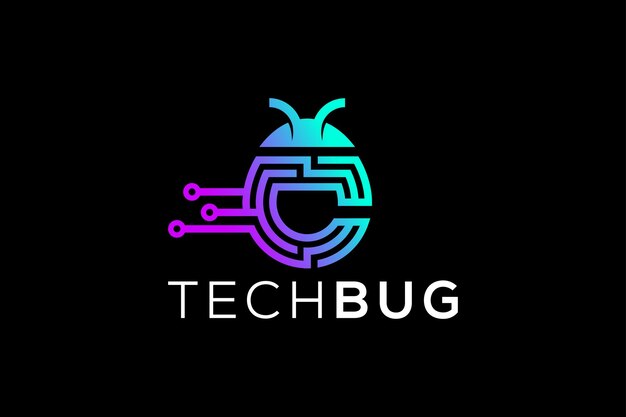 Buchstabe c modernes tech-bug-vektor-logo-design