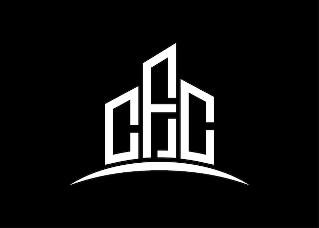 Buchstabe CFC Gebäudevektor Monogramm Logo Design Vorlage Gebäude Form CFC Logo