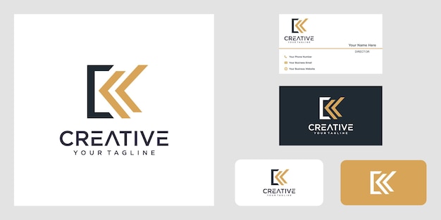 Buchstabe ck logo design premium-vektor