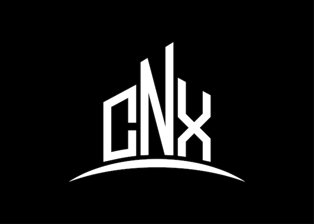 Buchstabe cnx gebäudevektor monogramm logo designvorlage gebäude form cnx logo