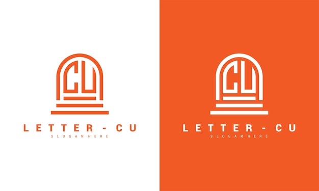 Buchstabe cu logo icon designvorlage premium-vektor premium-vektor